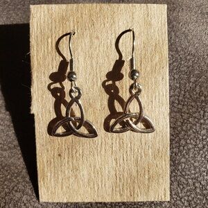 Elegant Silver Triquetra Earrings
